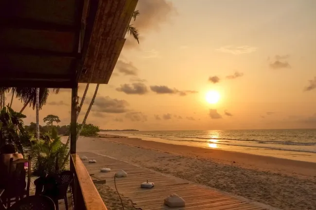 bome beach sunset view