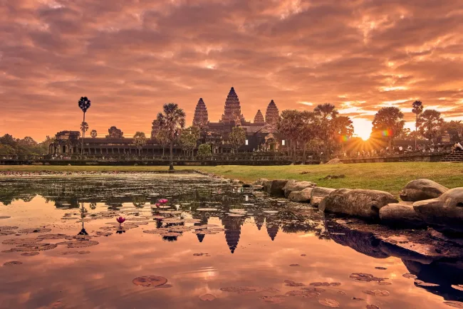 Cambodia Sunset Landscape