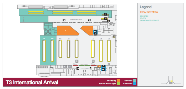 Delhi Airport Terminal Map