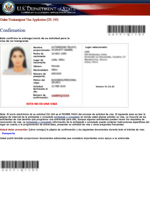 U S B1 B2 Visa Sample Picture And Information