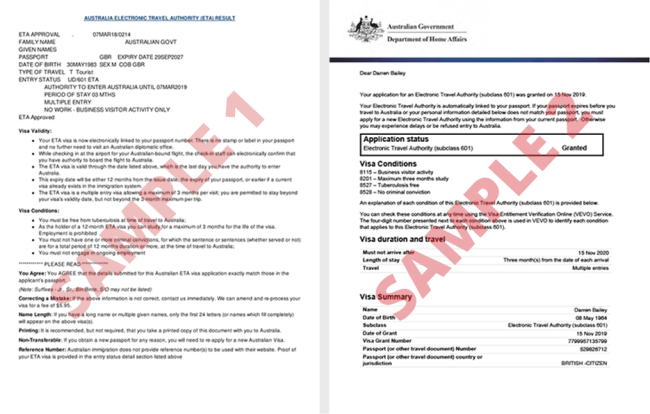 Which one do I need? The Australia ETA or visa?