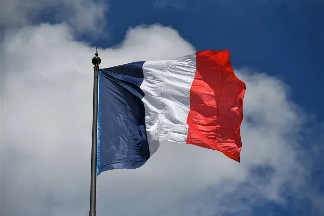 france flag sky clouds