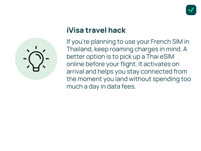Thailand travel tip for French travelers