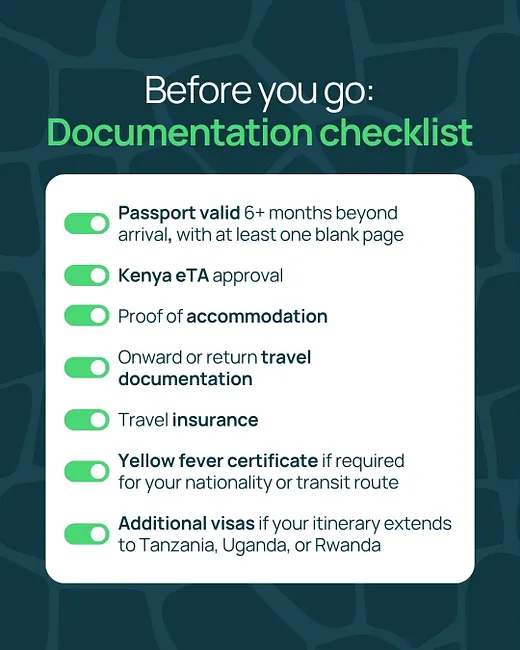 kenya masai mara documentation checklist