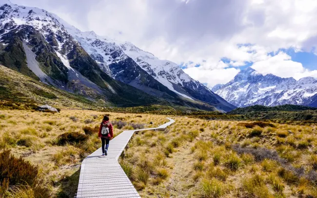Woman Hiking New Zealand
