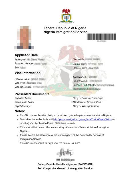 Sample Invitation Letter For Nigerian Business Visa 