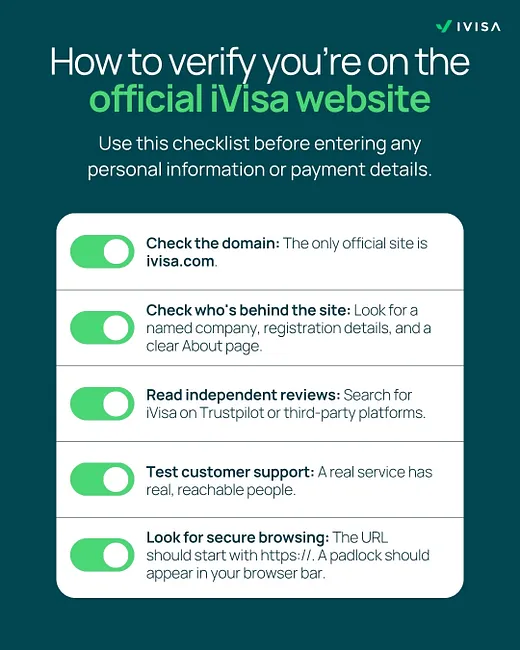 image showcases how to verify you're on the official ivisa website