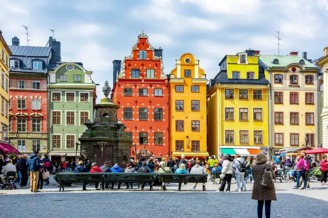 Sweden Stockholm Colorful Street
