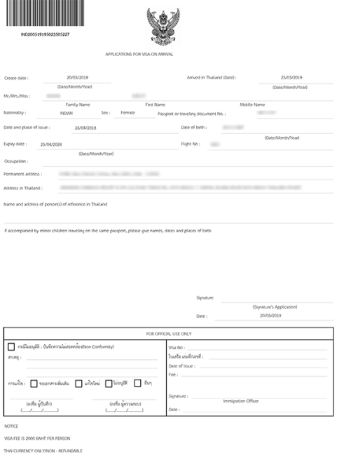 Thailand Visa On Arrival For Indian Citizens