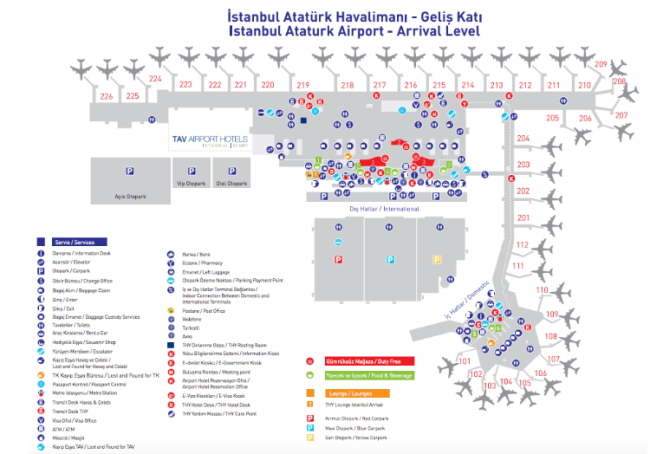 Istanbul Airport Map   Turkey Istanbul Airport Arrival Map 