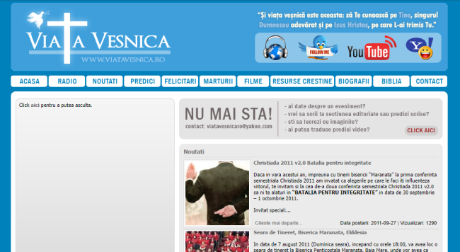 Viata Vesnica’s website home photo